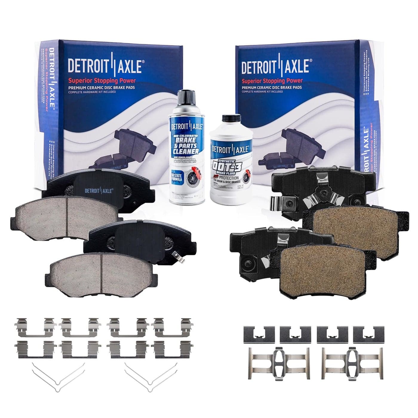 Detroit Axle Brake Pads for 2005 2006 20122016 Honda CRV Front and Rear Ceramic Brake Pads Set wHardware 2013 2014 2015 Replacement