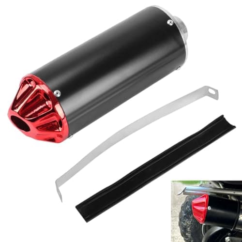 28mm 11 Exhaust Muffler Silencer Pipe for CRF50 XR50 KLX Coolster SSR Thumpstar TTR YCF Lifan Apollo 50cc 70cc 90cc 110cc 125cc Chinese Pit Trail Dirt Bike Mini Bike Motorcycle Motocross Parts Red
