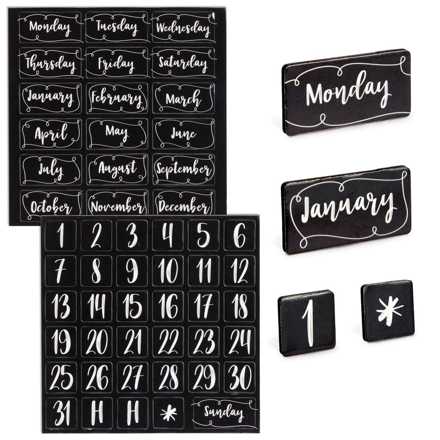 Juvale Magnetic Calendar for Classroom Number Magnets and Calendar Magnets with Day Month Date Magnetic Numbers for Whiteboard 50 Piece