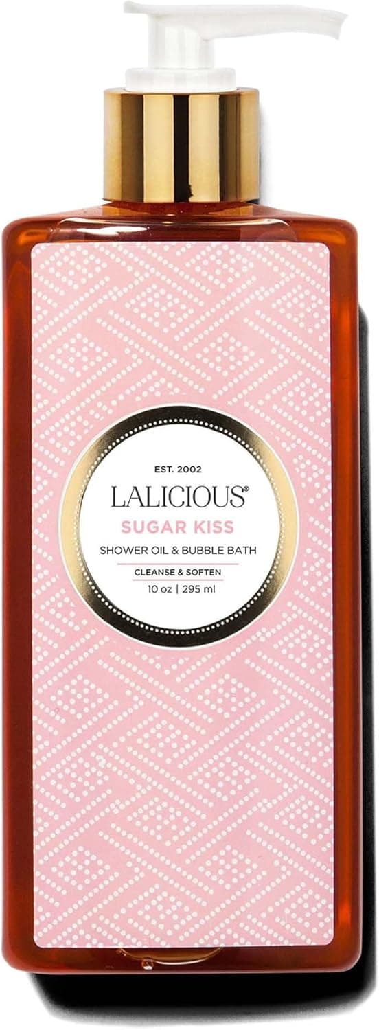 LALICIOUS Sugar Kiss Shower Oil Bubble Bath Natural Shower Cleanser with Topical Probiotics Grapeseed Oil Bath Soap Product for Shower Bath Shaving No Parabens 10oz