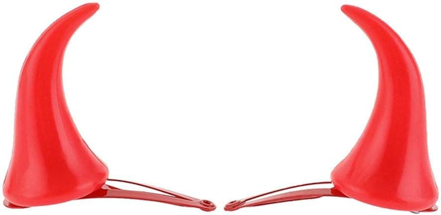 BinaryABC Halloween Devil Horns Hair Clip Hairpin BarrettesHalloween Cosplay Costume AccessoriseHalloween Party Dress Up1 Pair
