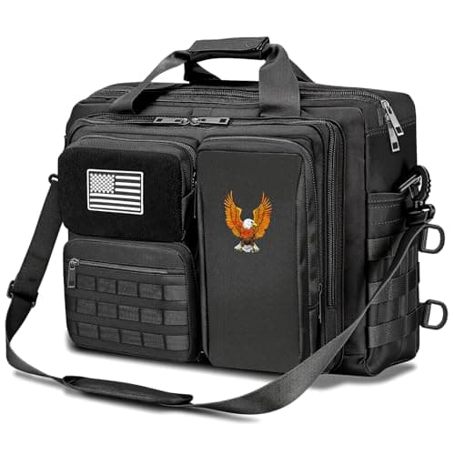 BYIECLD Tactical Laptop Bag for Men, 14 Inch & 18 Inch Military Messenger Bag, 900D Nylon Water Resistant Computer Bag with Luggage Strap, Multipurpose Work Bag for Travel, Business, Campus