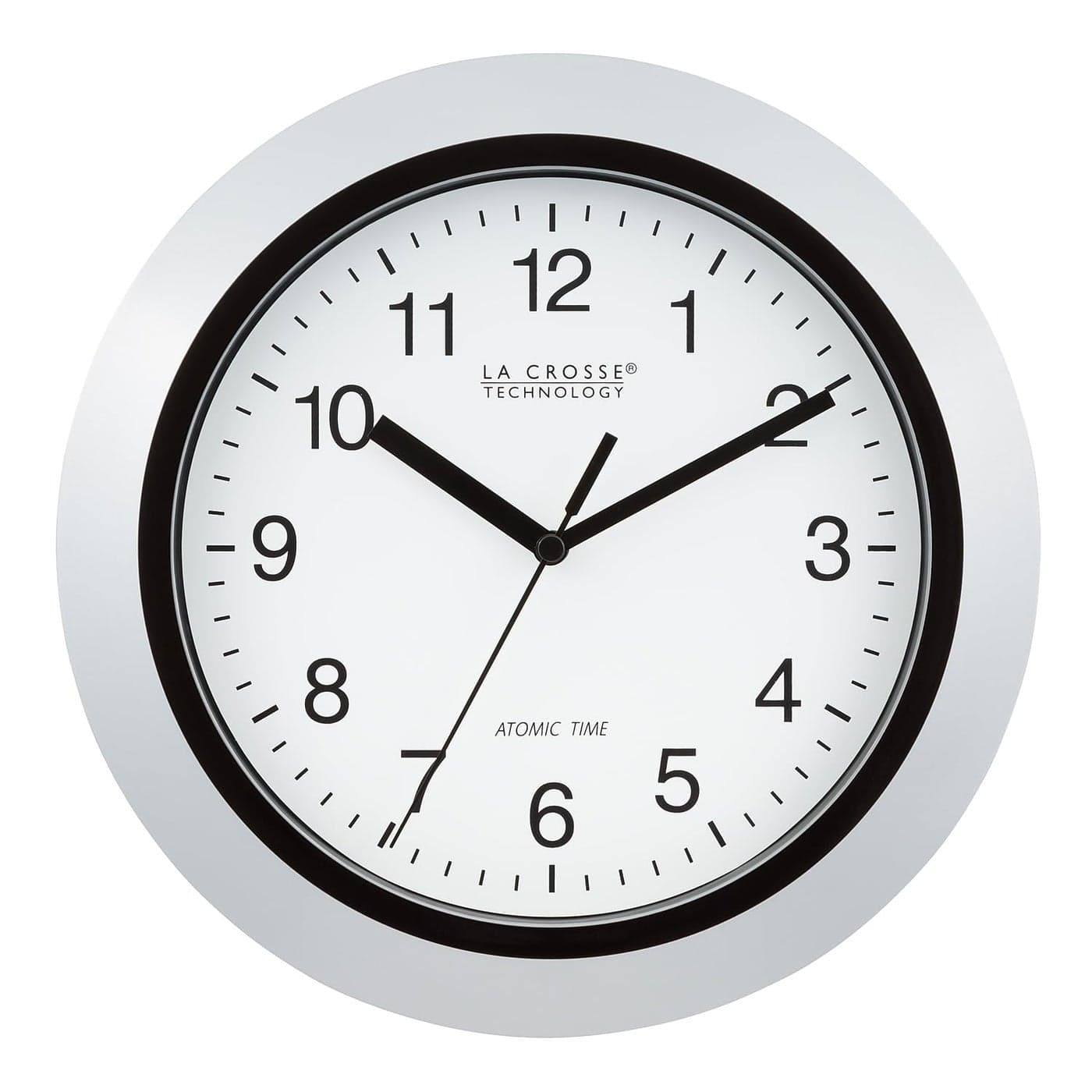 La Crosse Technology Atomic Analog WT3102SINT Wall Clock 10 Inch Silver