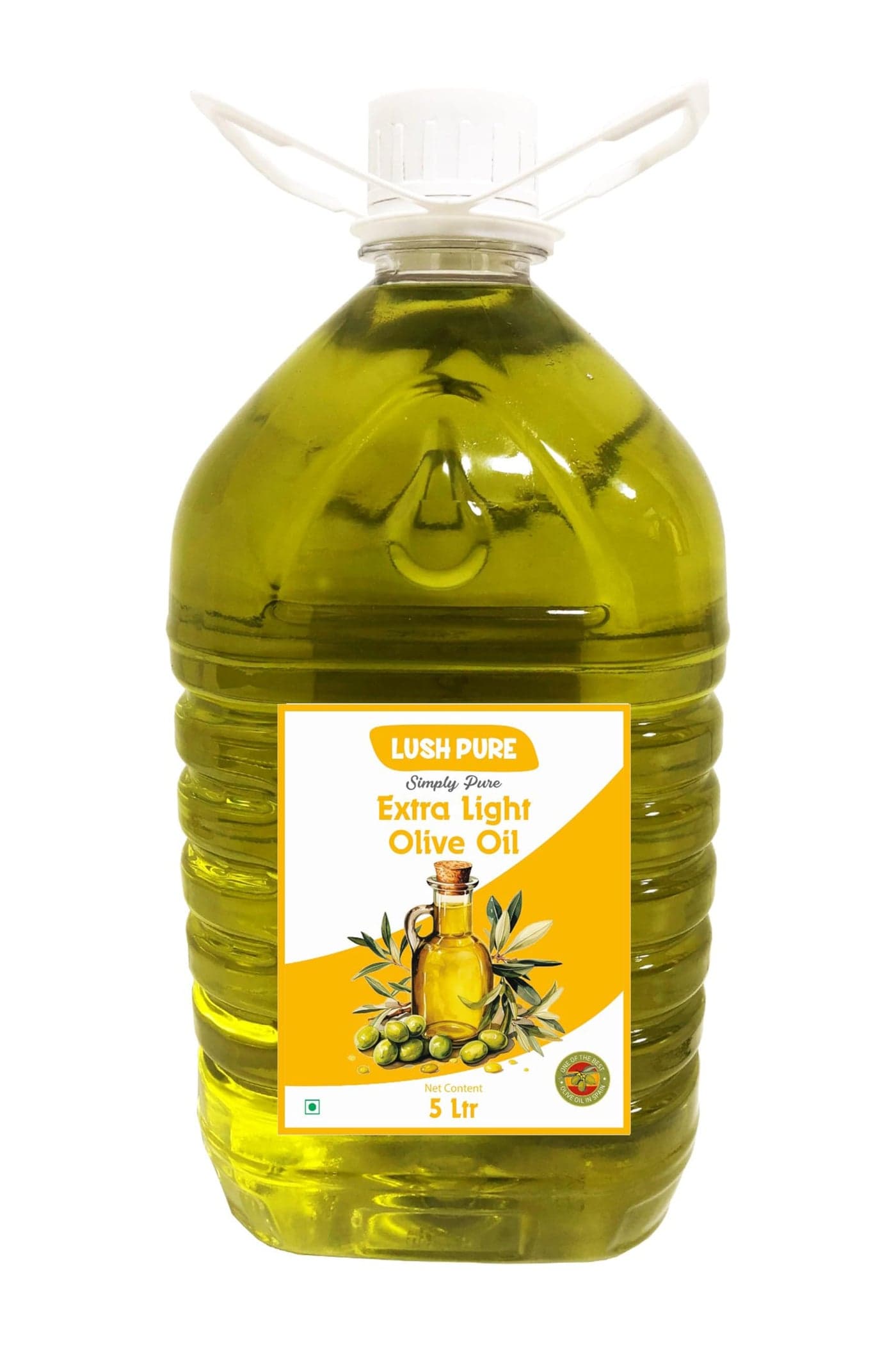 Lush Pure Olive Oil for Indian Cooking | Extra light in taste | Rich in antioxidants | Suitable for frying | 5 Ltr PET