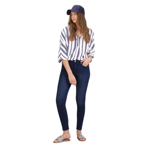 U.S. POLO ASSN. Women's High Rise Stone Wash Super Skinny Jeans (UWSS23JN013_Blue_30)