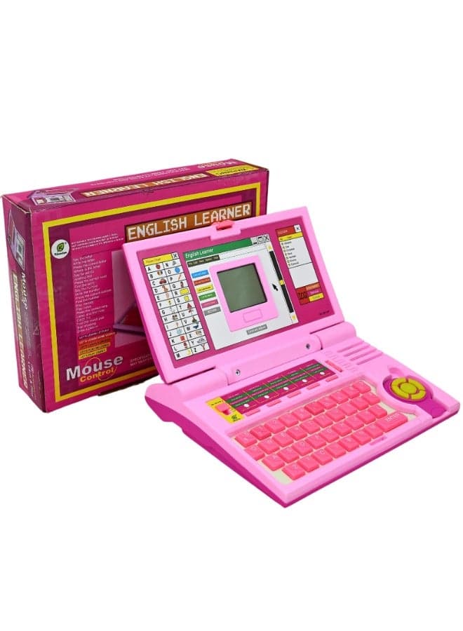 Kids English Learner Educational Laptop Toy with Mouse – Pink Learning Computer for Kids | Alphabet, Numbers, Spelling, Music & Games | Educational Study Laptop for Toddlers & Preschool | Interactive Learning Toy for Boys & Girls