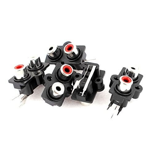 uxcell 5pcs PCB Mount 2 Position Stereo Video Jack RCA Female Connector