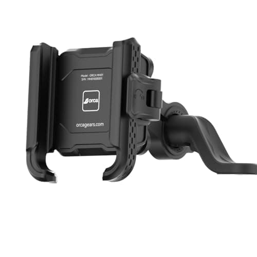 ORCA M21 Pro Plus Waterproof Bike Phone Mount | Quad-Shock Vibration Dampener | Quick Release | 360° Rotatable Secure Handlebar Mobile Holder for Motorcycle & Scooter | Fits 4.7–7.2” Phones