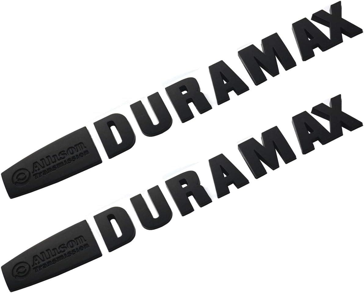 Aimoll 2pcs Allison Duramax Badges Emblems Replacement for Silverado 2500 3500HD - Black