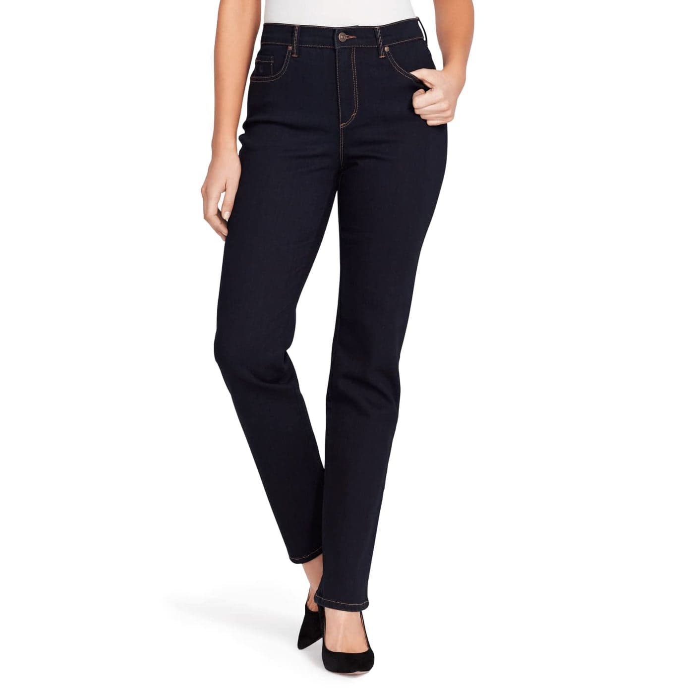 Gloria Vanderbilt womens Amanda Classic High Rise Tapered Jean Rinse Noir 10 Regular