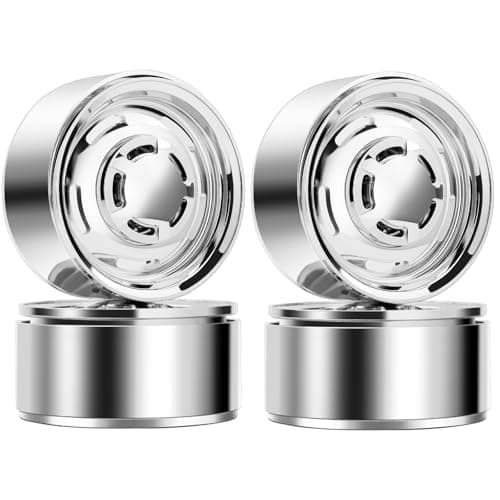 DashRC 19 Beadlock Wheel Rims Retro Vintage Design Wheel Hub for TRX4 F105 SCX10 Gen8 LC70 110 RC Crawler Aluminum Alloy Plating Electroplate Silver 4 PCS