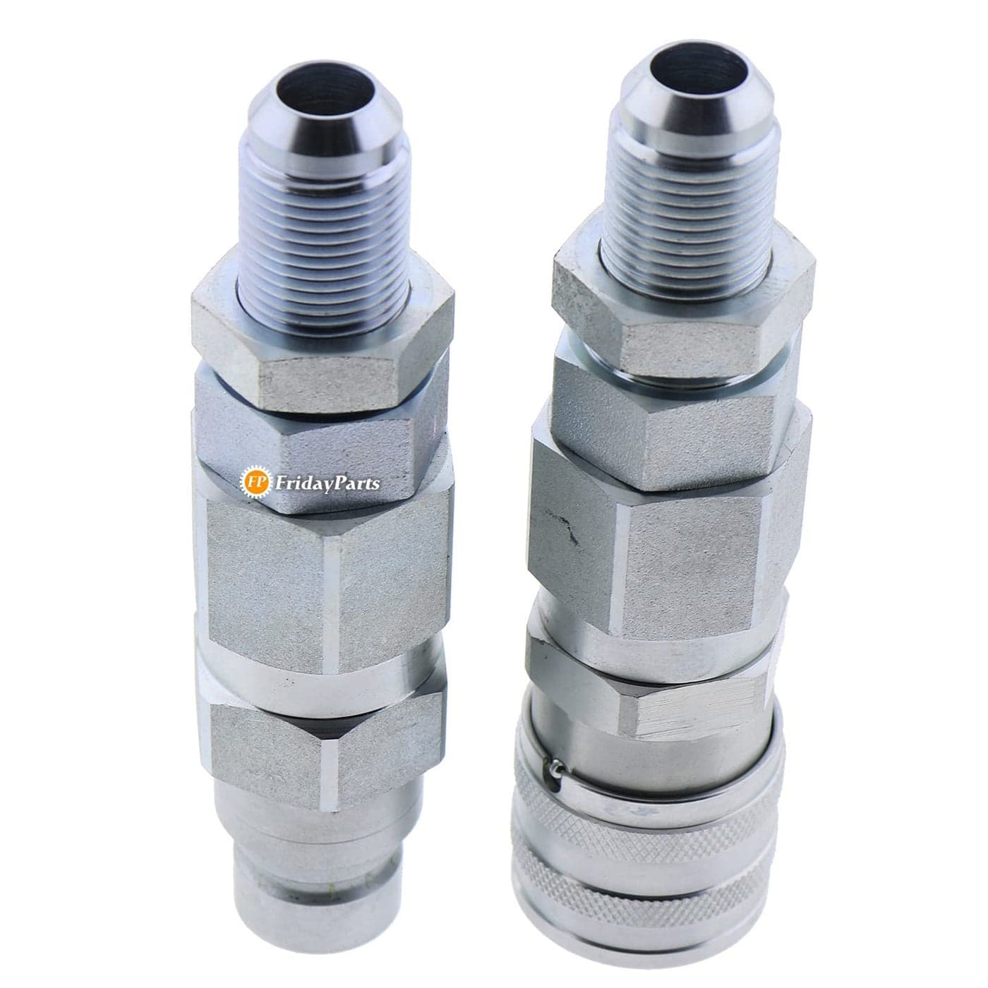 FridayParts 10 JIC Thread 12 Flat Face Hydraulic Quick Connect Coupler Set Compatible for Bobcat New Holland Case GEHL