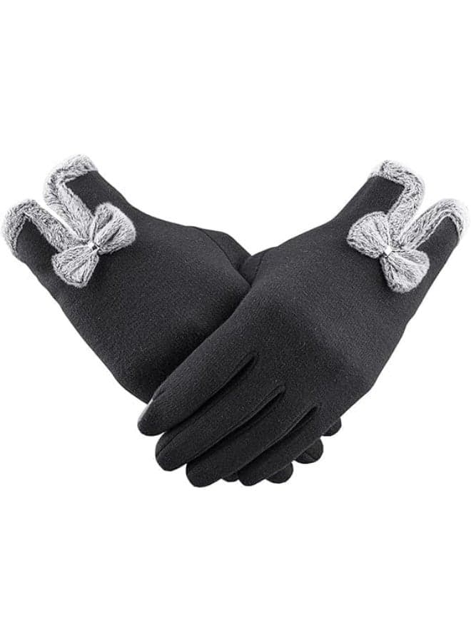 Women Winter Gloves, Warm Touch Screen Gloves, Windproof Gloves for Women, Winter Using Fleece Lined Thick Warm Gloves, Soft and Thick, Easy to Match, for Office, Casual, Daily Hang Out