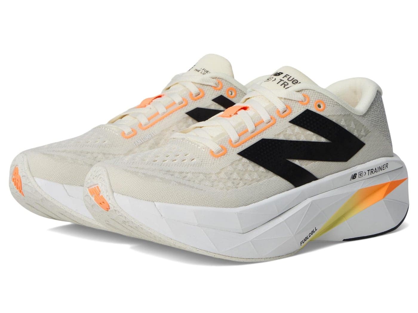 New Balance Women's FuelCell SuperComp Trainer V3 Running Shoe, Angora/Hot Mango/Black, 5 M