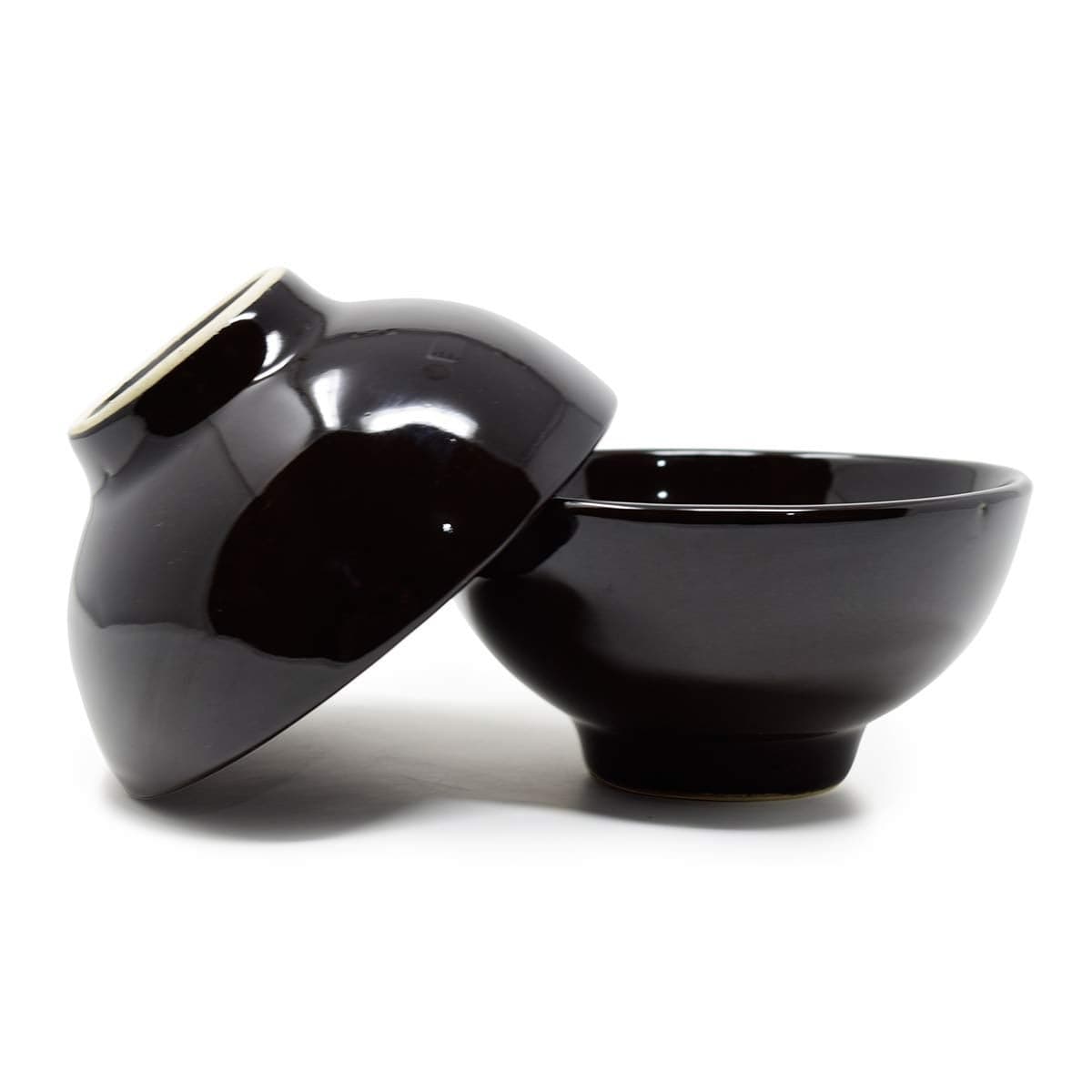 The Himalayan Goods Company Stoneware Ceramic Stackable Stacking Crockery Dessert Serving Bowl Black 250 ml 2