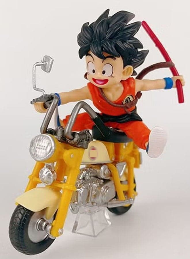 Dragon Ball Teen Goku on Bicycle Figurine, Ideal Birthday Gift for Desk and Car Decoration 13 cm