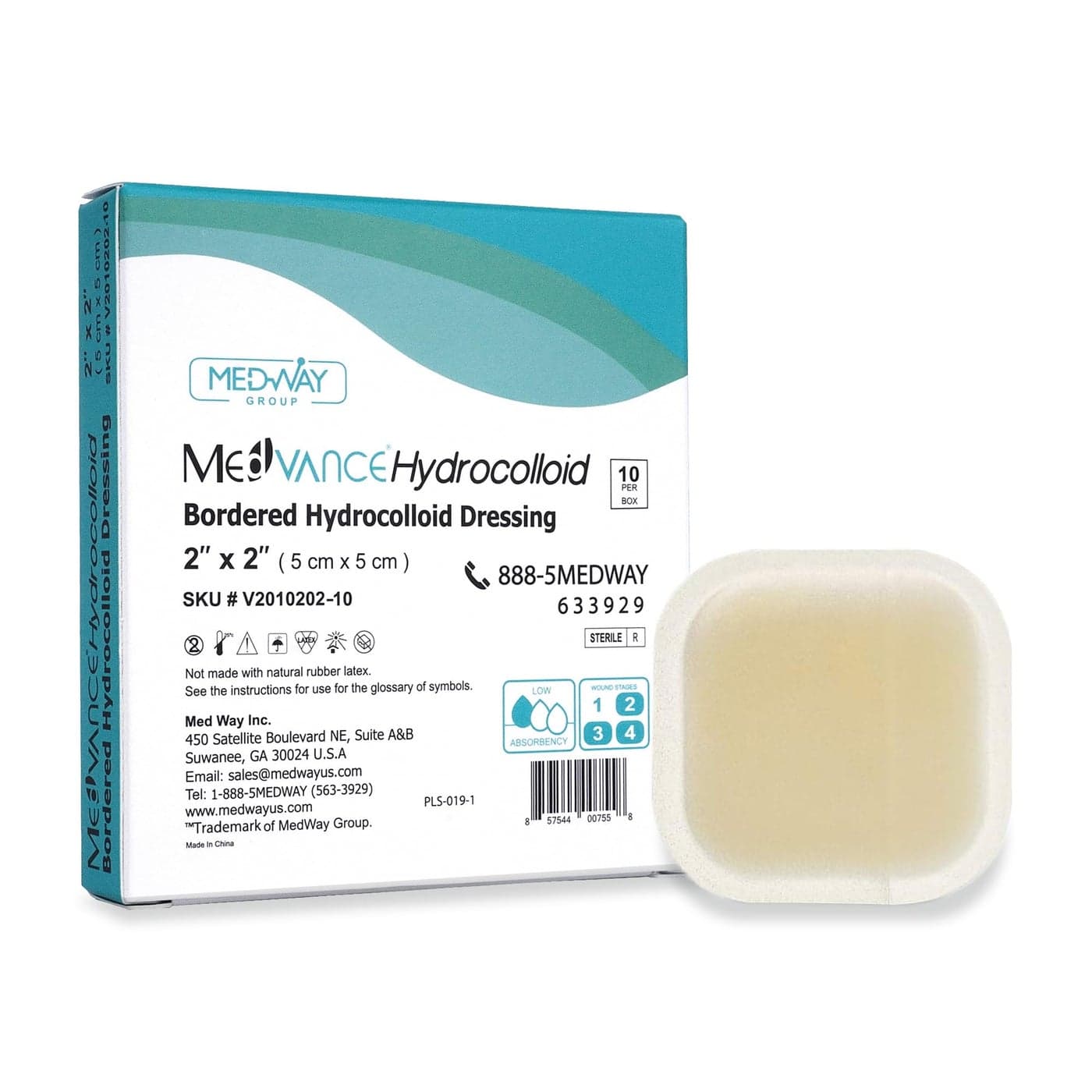 Medvance Absorbent Bordered Hydrocolloid Large Wound Dressing Waterproof SkinFriendly Adhesive Pads Easy Apply Large Bandage Wound Care Dressings for Cuts More 2x2 Bandage Box of 10