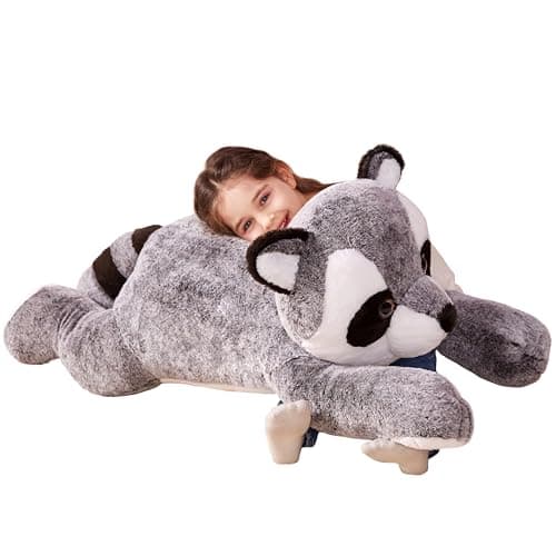IKASA Giant Raccoon Stuffed Animal Plush ToyLarge Racoon 30 Cute Jumbo Soft ToysHuge Big Size Plushy Fluffy Fat Oversized PlushieGifts for Kids