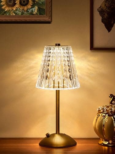3200mAhBrass Table Lamp 3 ColorsDimmableTouch Crystal Lamp LED Gold Lamp Mood Lighting Mood Light Brass Decor for BedroomBathroomKitchenDinnerBarEntrywayBuffet Traditional Home Decor