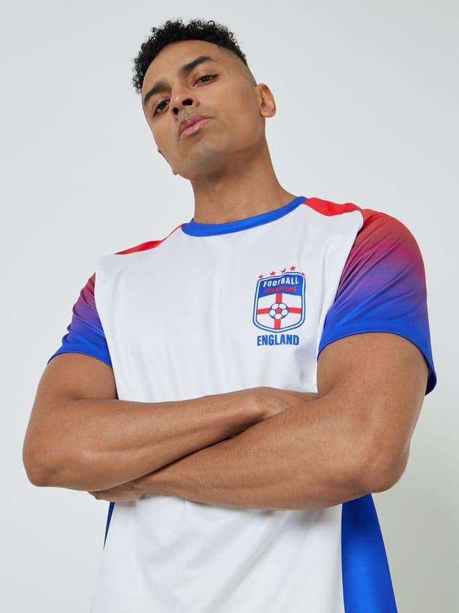 Men England Short Sleeve Jersey FIFA Football T-Shirt