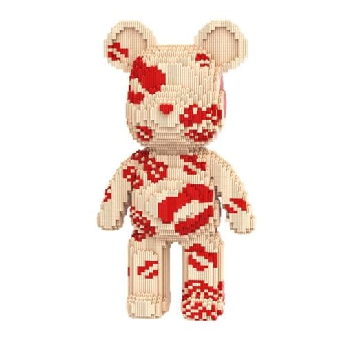 PIANTION Animal Red Lips Graffiti Bear Micro Building Blocks Set6000PCS XQ005 169in High SeriesGifts Suitable for Adults