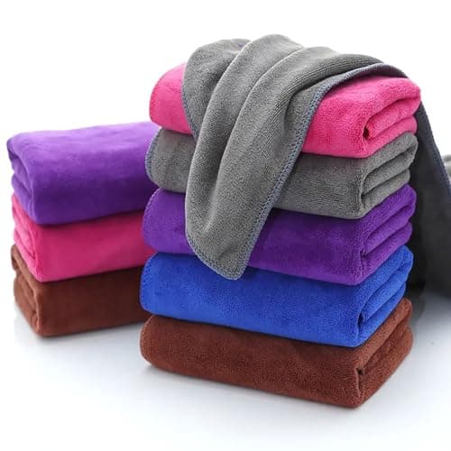ALOUD CREATIONS 3Pc Microfiber Cleaning Cloth for Home Kitchen Car Bike | 400 GSM | Ultra Soft Highly Absorbent Reusable Cleaning Wash Cloth for Glass, Dish, Steel, Window | Extra Large Size 40x60cm