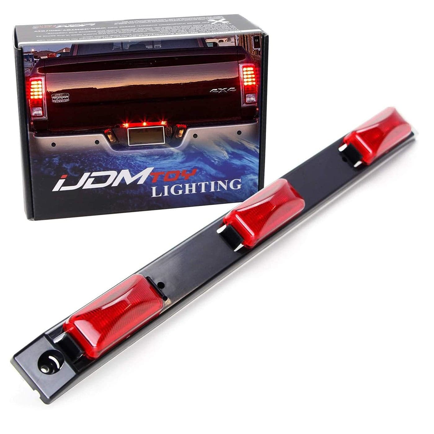 iJDMTOY OEMSpec Red Lens 9LED Rear Truck Bed Mounted Center Tailgate Running Light Bar Compatible with 19992010 Ford F250 F350 F450 DRW Also Fit Other TruckPickup