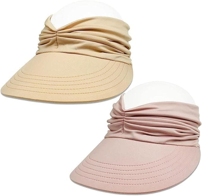 Sun Hat, Women Sun Beach Visor Cap, Sport Sun Visor Hats, Ponytail Hat, UV Protection with Wide Brim, for Sports Beach Golf Hiking