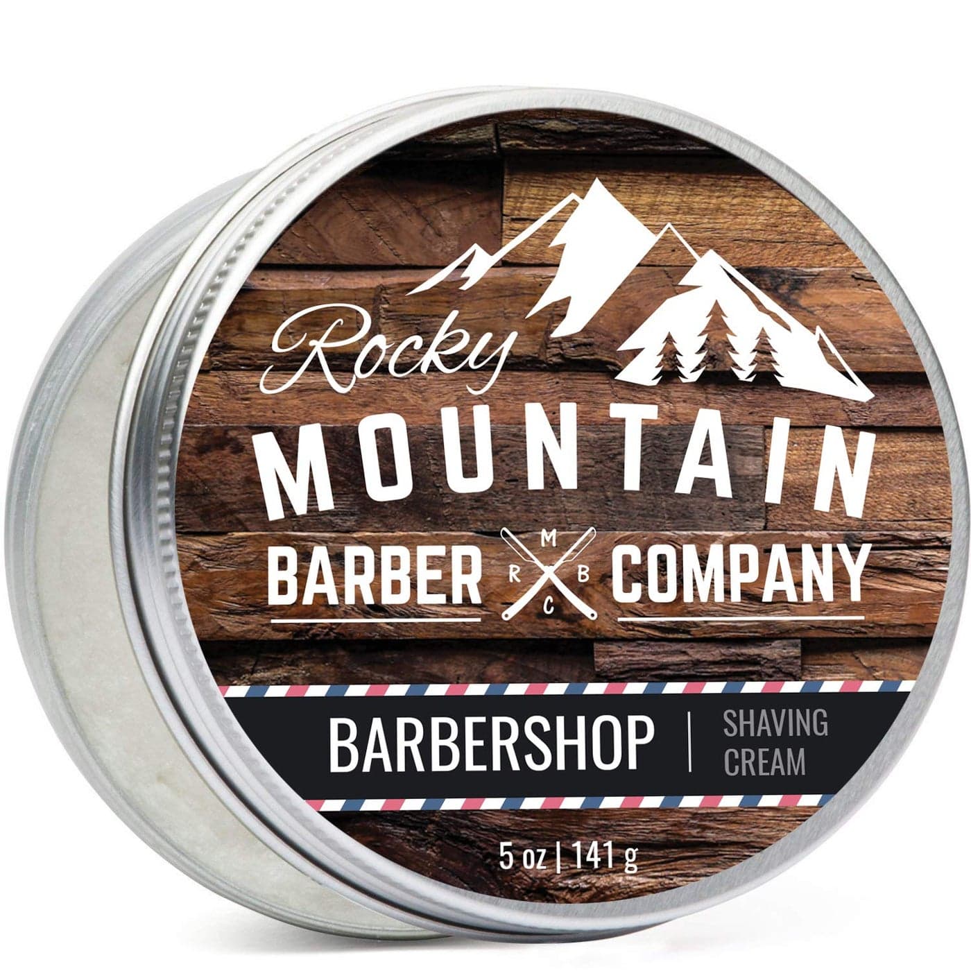 Shaving Cream for Men Barbershop Scent Thick Lather for Traditional and Cartridge Shaving by Rocky Mountain Barber Company 5oz Tin