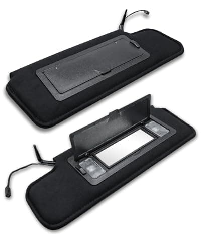 AUGREX A Pair of Sun Visors with Vanity Mirror LED Light Fit for Chevrolet C4 Corvette 8 Cyl 57L 1984 85 86 87 88 89 90 91 92 93 94 95 1996 Replace 12459827 14081826 Passenger Driver Side