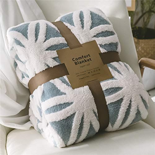 LOMAO Sherpa Fleece Blanket Fuzzy Soft Throw Blanket Dual Sided Blanket for Couch Sofa Bed (Light Blue, 71''x80'')