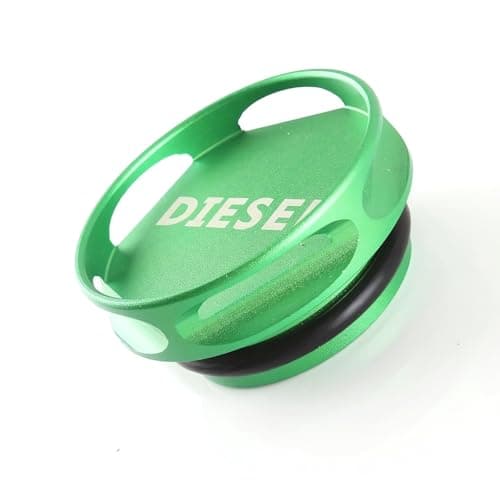Diesel Fuel Cap for Ram and GM 30L DuramaxUpdated Larger Magnetic Aluminum Tank Gas Cap fit 20132018 Ram 1500 2500 350020192024 GM Pickup Truck Accessories Replacement Eco Tanks Magnetic Green