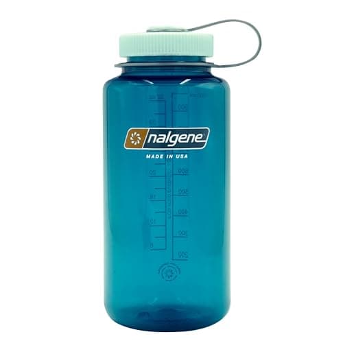 Nalgene Sustain Tritan BPAFree Water Bottle Made with Material Derived from 50 Plastic Waste using ISCC certified mass balance 32 OZ Wide Mouth Trout Green