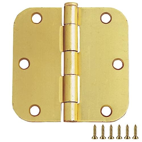 Design House 10-Pack 3.5-Inch x 3.5-Inch Interior Door Hinges with 5/8-Inch Radius, Satin Brass, Heavy Duty Steel Construction, Left- or Right-Handed – Design House, 181404