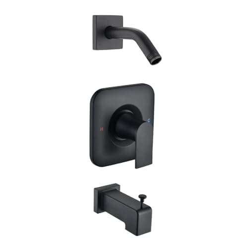 Ultrimkit Shower Faucet Trim Kit Compatible with Moen Valve Shower Arm Shower Handle Tub Spout Valve Catridge Not Inclued Matte Black