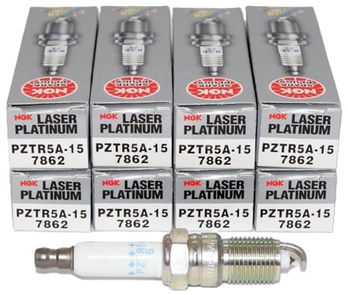 NGK 7862 Laser Platinum Spark Plugs PZTR5A15 Compatible with select GM V8 applications including Buick Cadillac Chevrolet and GMC 19822009 8 Pack