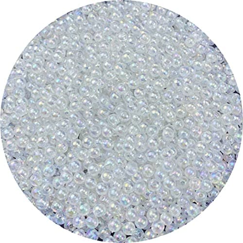 1500 Pcs 4mm Acrylic Round Beads AB Colors Round Spacer Beads for Earring Bracelet Necklace Key Chains Jewelry DIY Craft Making Clear AB