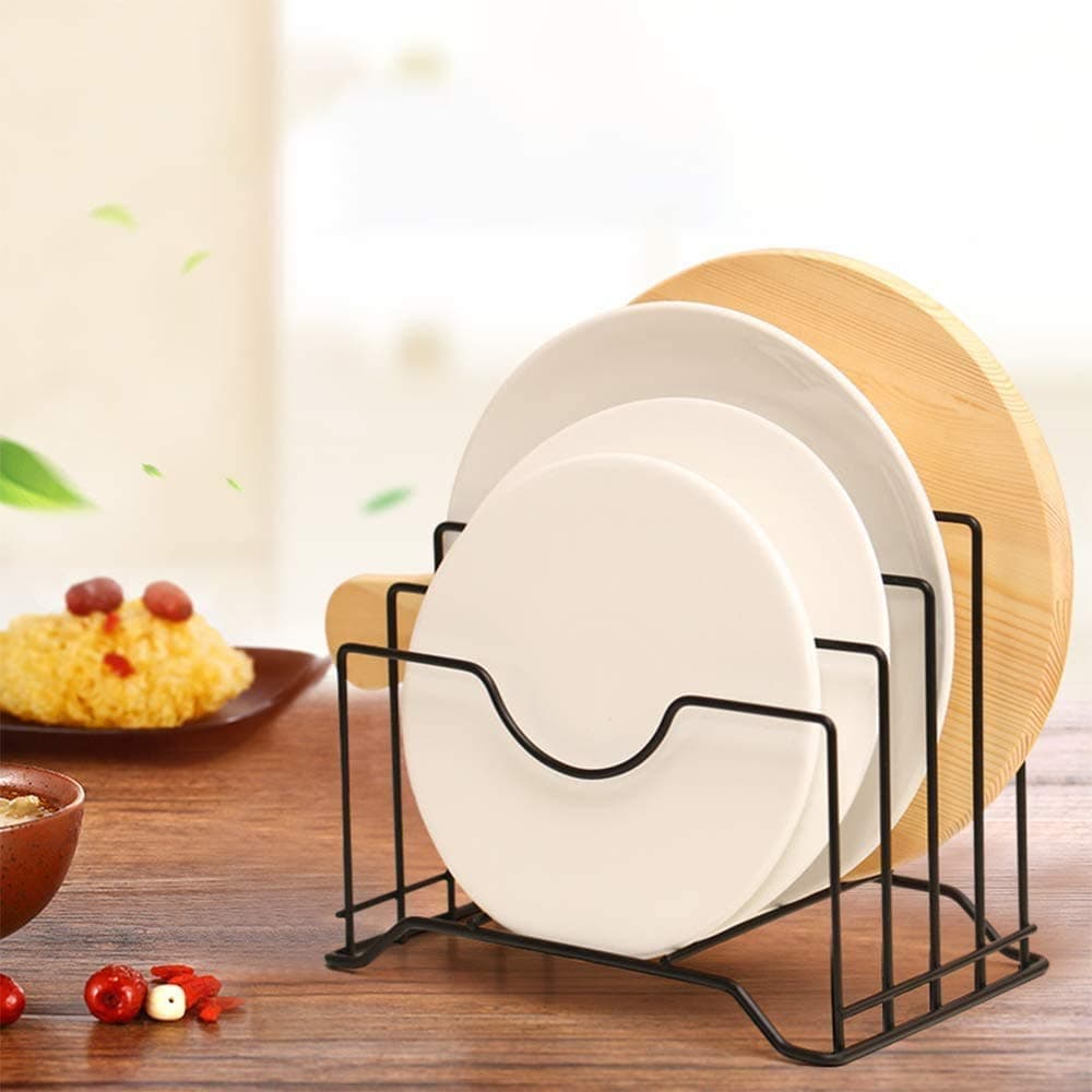 GION Stainless Steel Cutting Board Organizer Bake Ware and Kitchen Ware Cabinet 4 Slot Knife Rack 1Pcs Black