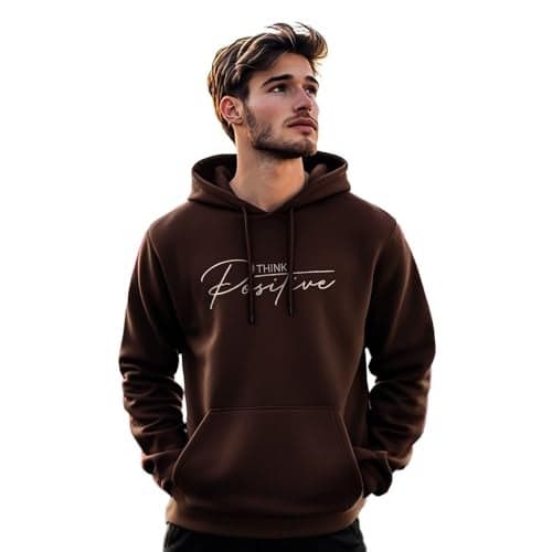 NOBERO Men Regular Fit Printed Hooded Sweatshirt(1M-TWHO-C1376-CF3_Chocolate Fondant_M)
