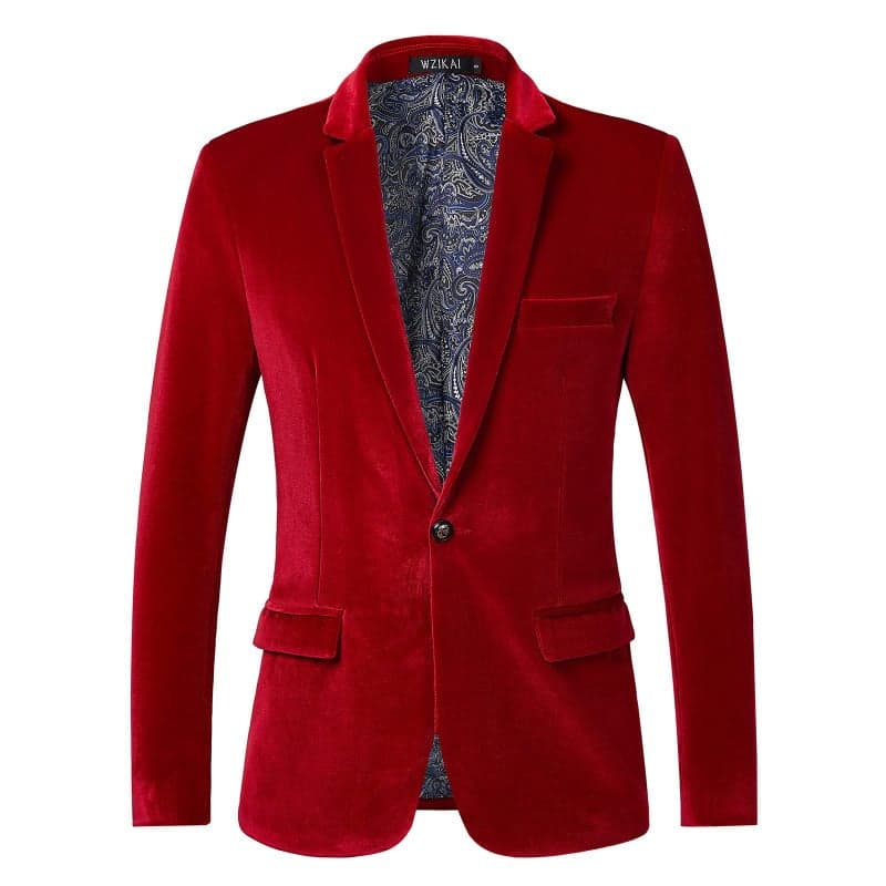 New Men'S Casual Golden Velvet Suit Jacket Trendy Brand Youth Dress Thin Slim-Fit Small Suit
