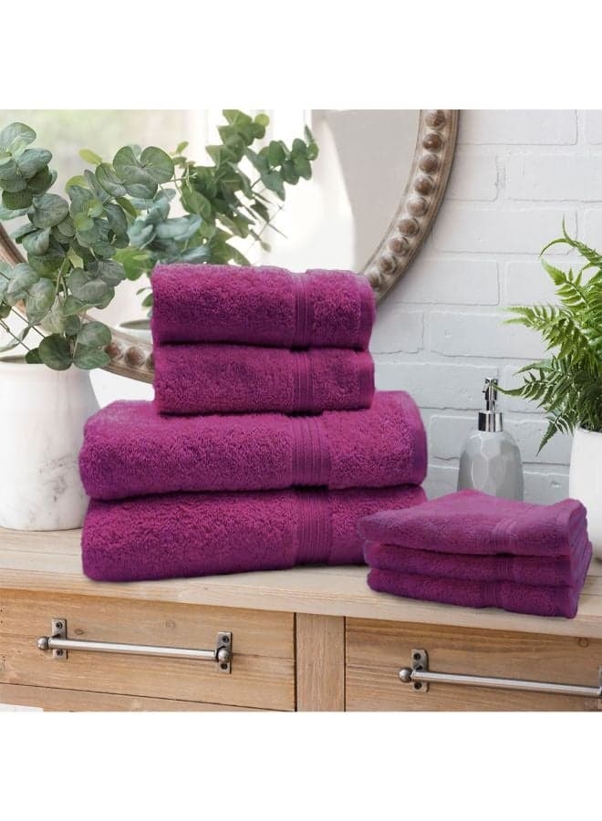 Home Essentials (Purple) Luxury Hand Towel (40 x 70 Cm -Set of 1) 100% Cotton, Highly Absorbent and Quick dry with Horizontal Striped Dobby -550 Gsm