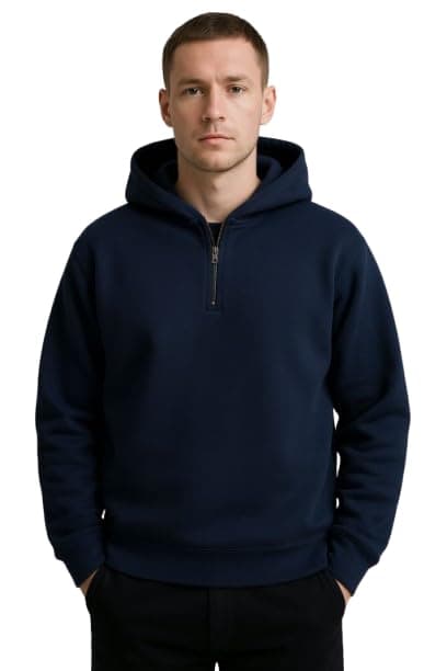 Imsa Moda Men's Polycotton Hoodie | Stylish Sweatshirt for Gym, Running, Travel & Winter Wear | Warm & Comfortable Casual Hoodie Navy