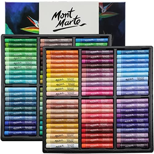 Mont Marte Extra Soft Oil Pastels Vibrant Hues Premium 120pc, Assorted Bright Colors, Vibrant, Buttery, Versatile Art Pastels for Blending, Layering & Shading, Art, Craft, Coloring and Sketching