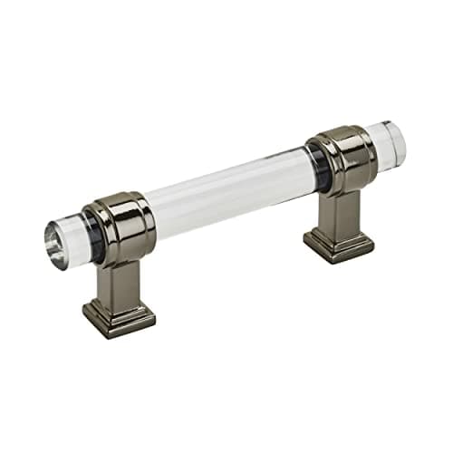 Amerock Cabinet Pull ClearGunmetal 3 inch 76 mm Center to Center Glacio 1 Pack Drawer Pull Drawer Handle Cabinet Hardware