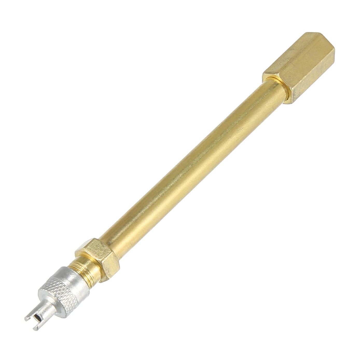 X AUTOHAUX 100mm394 Long Brass Auto Tire Valve Extension Adaptor Air Tyre Stem Extender Inflation Stright Bore for Car Truck Motorcycle Bike Mower Scooter