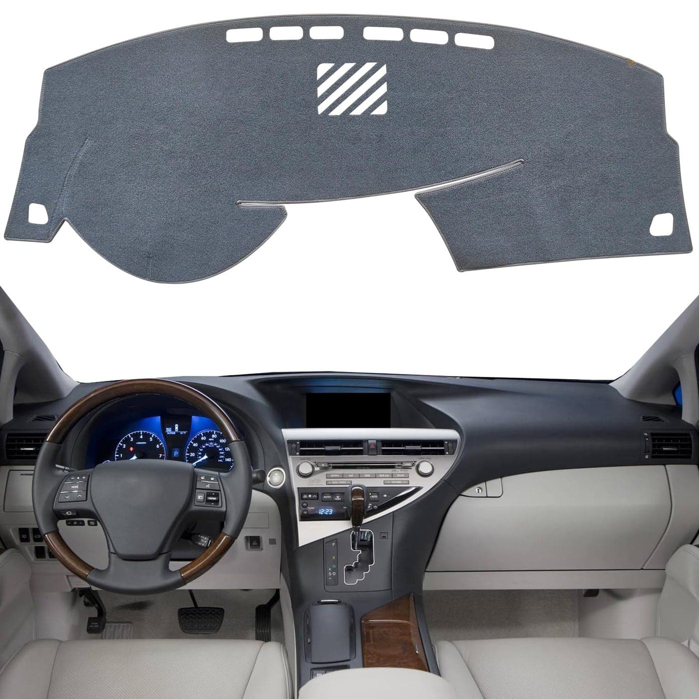 KEYOOG Dashboard Cover Dash Mat Fit for 20122007 Lexus LS LS460 LS600H for Left Hand DriveCar Dash Board Mat AntiGlare CarpetNonSlip Pad Sunshield Protector Grey