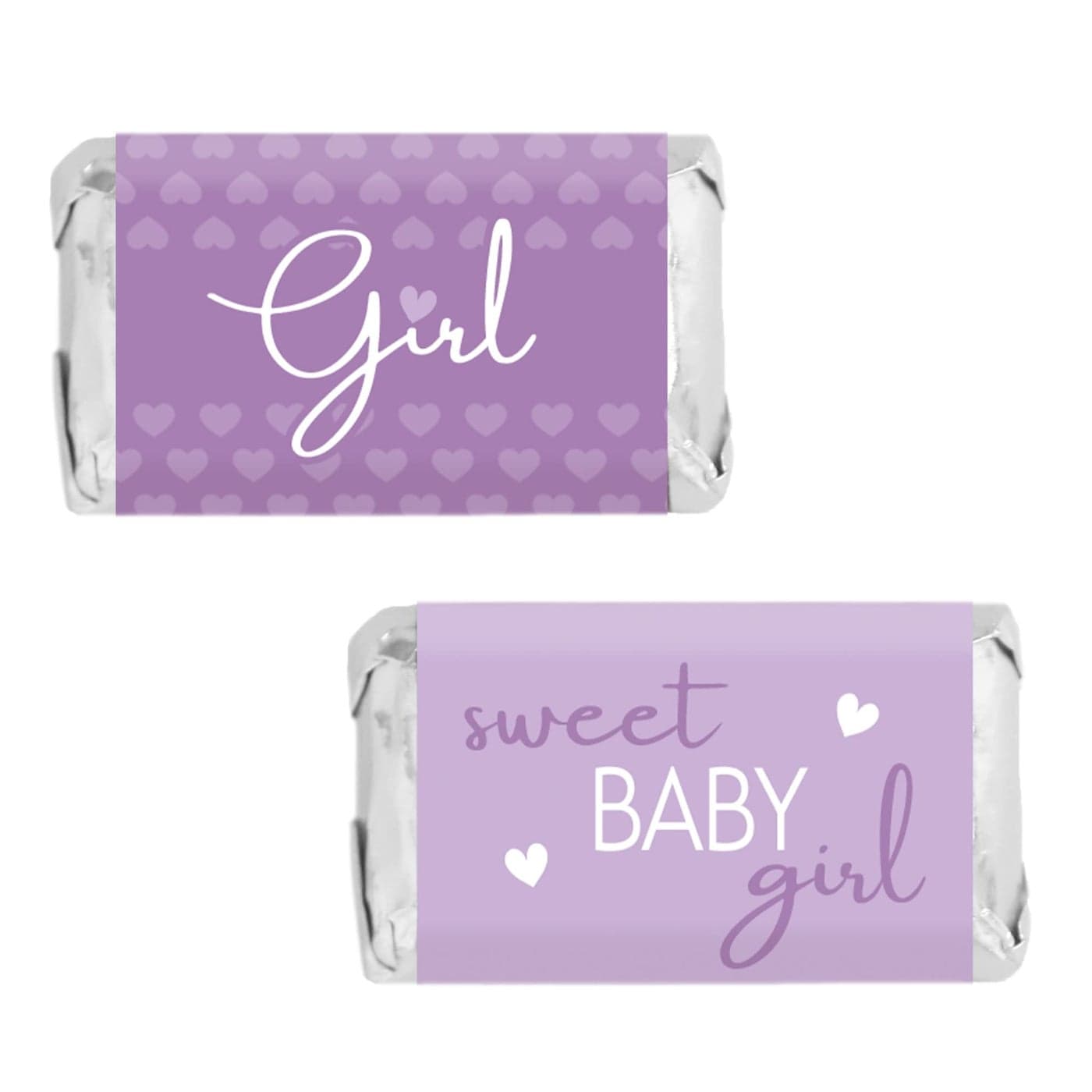 Purple Baby Shower Sticker Candy Bar Wrappers for Chocolate Miniatures Its a Girl Party Favor Labels Lavender Baby Shower Decorations 42 Count