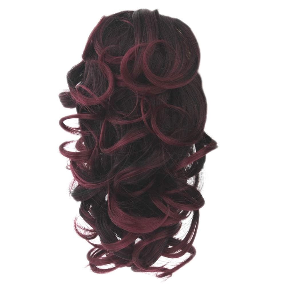 Flonding 12 Womens Ponytail Short Curly Claw Clip in Pony Tail Hair Piece Wavy Extension Wig Hairpiece Jaw Clip Hair Extensions 1T118