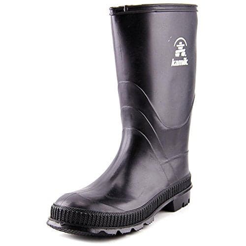 Kamik Kids Stomp Waterproof Rain Boots,Black,12