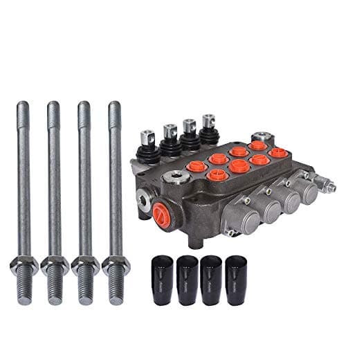 findmall 4 Spool 21GPM 3600PSI Hydraulic Directional Control Valve, SAE Ports Double Acting Valve for Small Tractors, Tractors, Loaders, Log Splitter